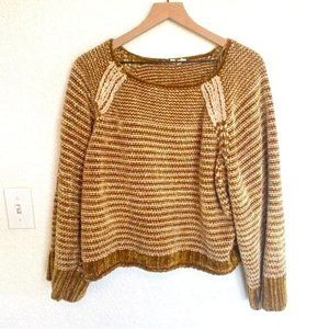 Anthropologie Moth Chenille Oversized Slouchy Relaxed Boho Rust Sweater Large